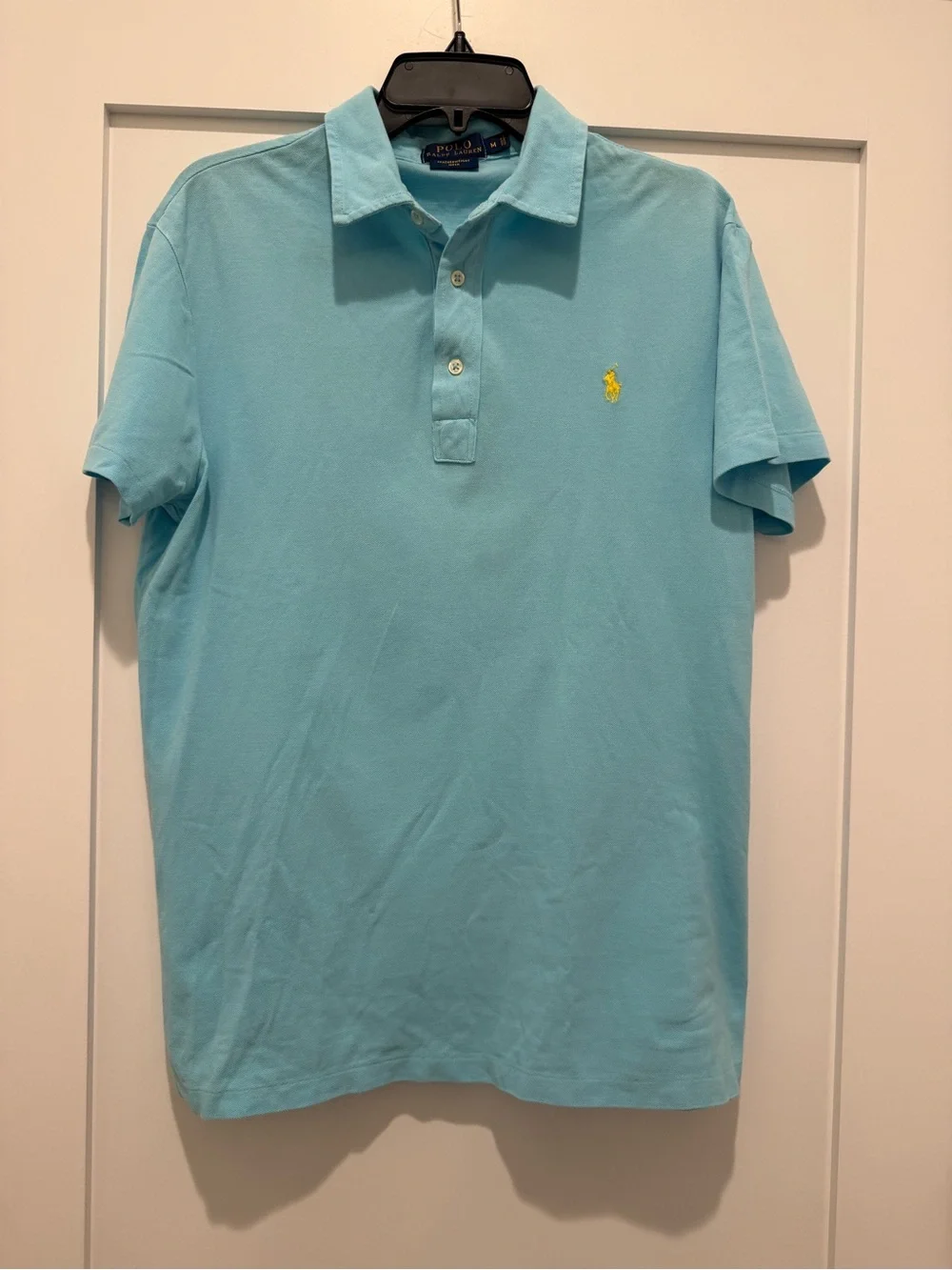 Ralph Lauren Men’s Aqua Polo Shirt with Yellow Pony